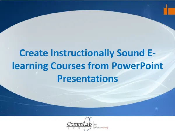 Create Instructionally Sound E-learning Courses from PPT