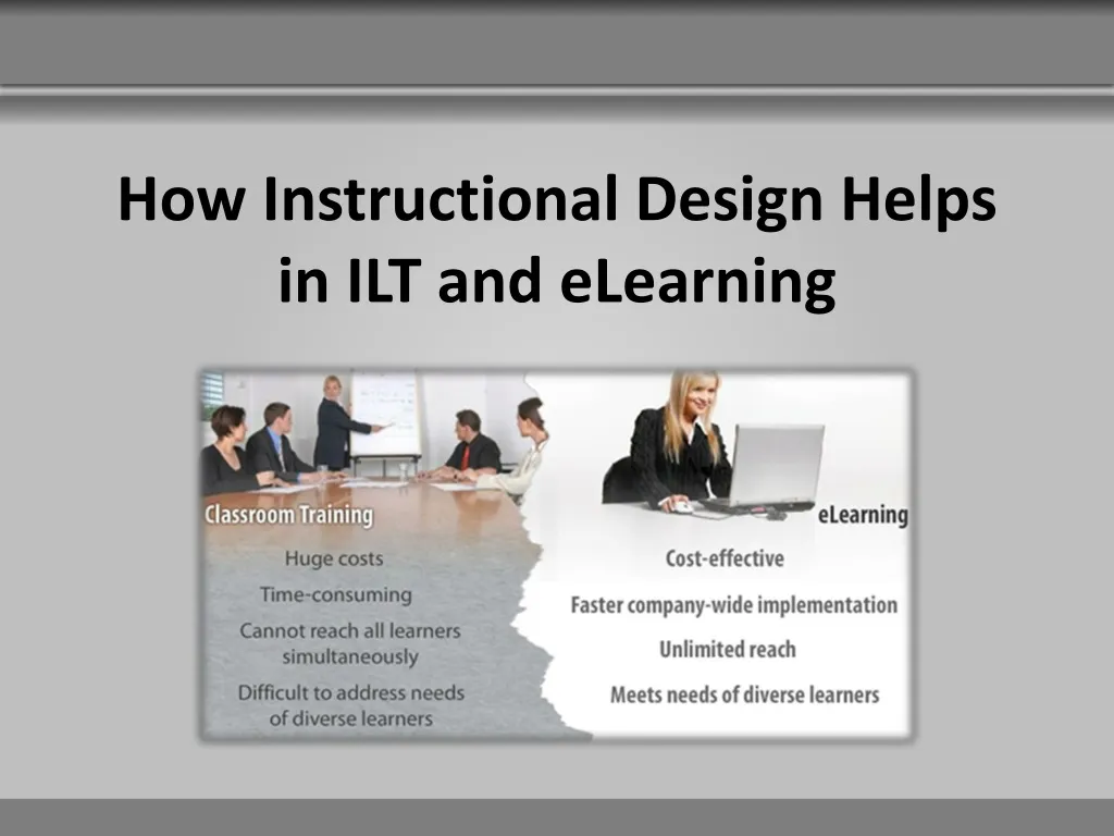 how instructional design helps in ilt and elearning