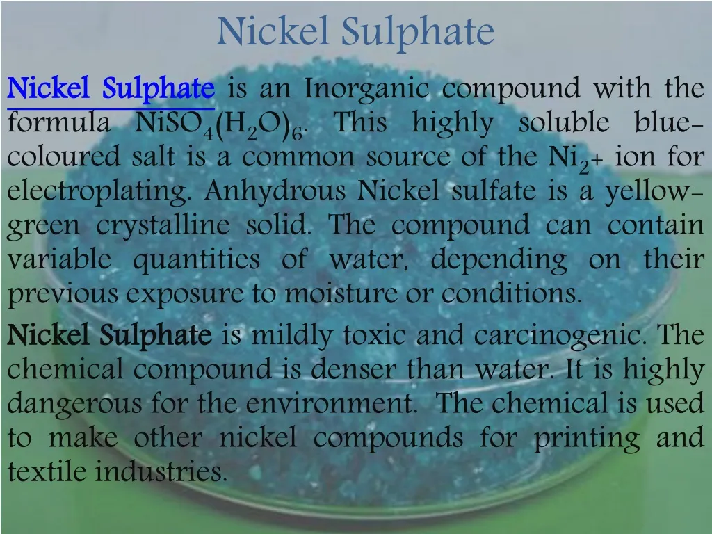 nickel sulphate