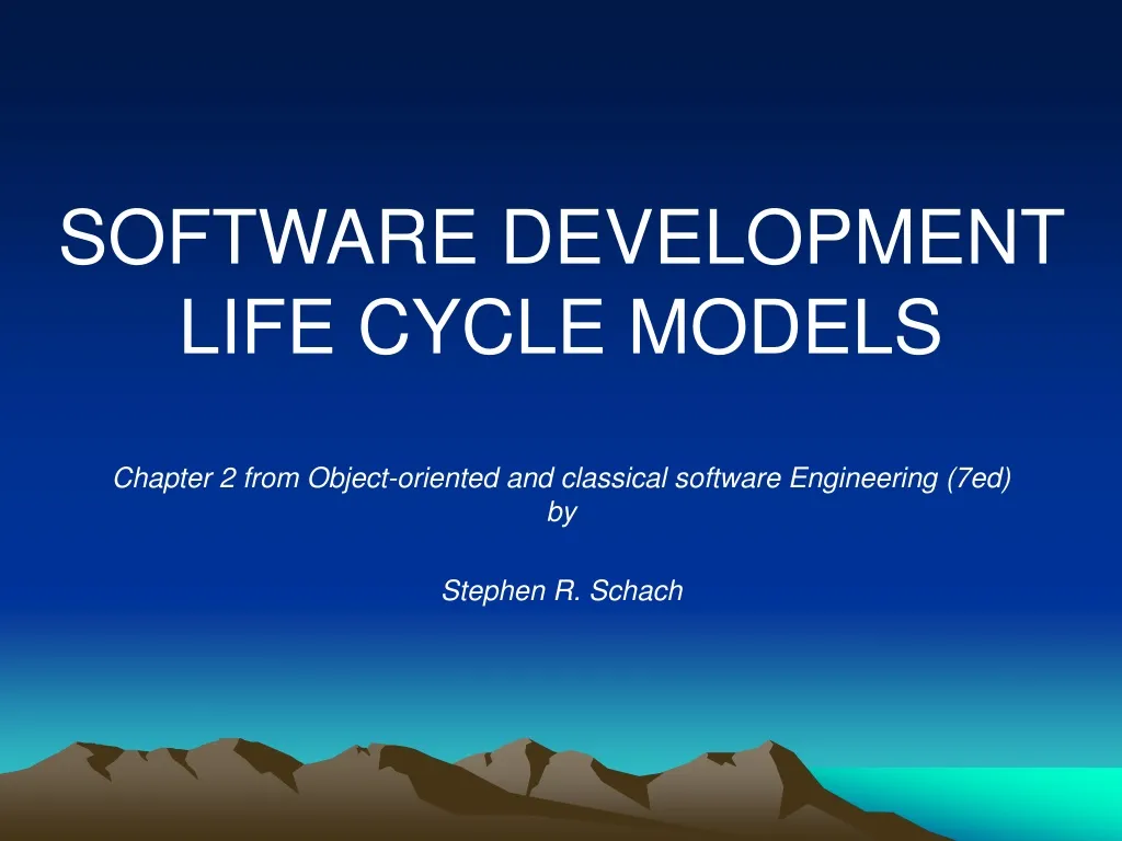 software development life cycle models chapter