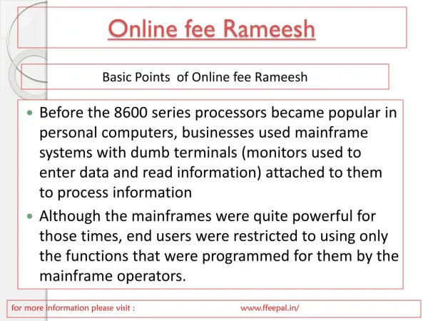 Online fee Rameesh