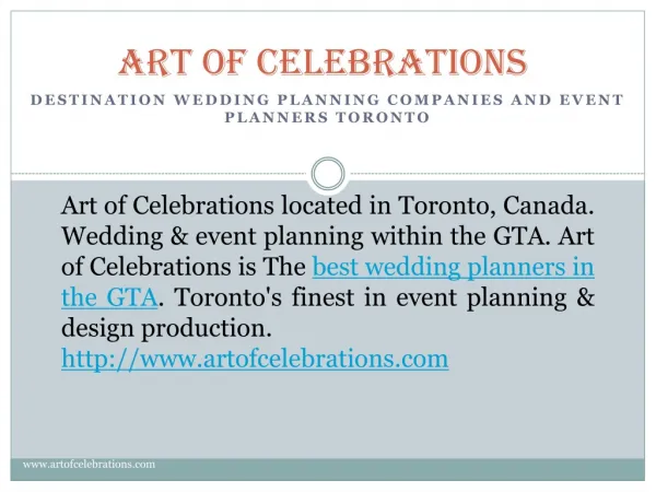 Art of Celebrations Best Wedding Planners in Toronto