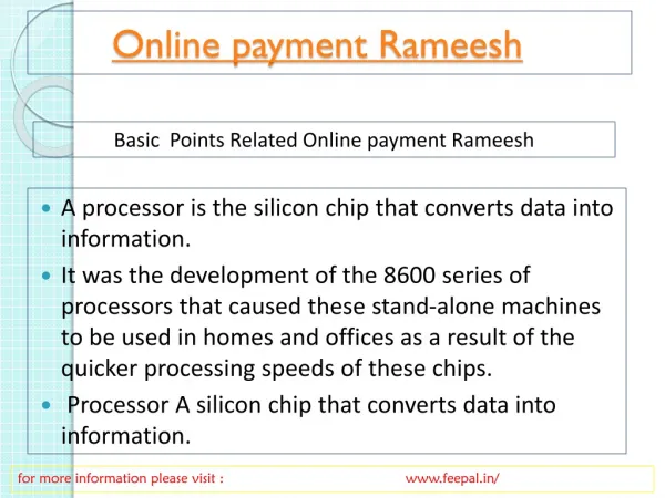 Online payment Rameesh