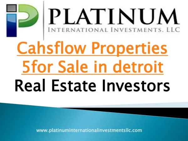 Cahsflow properties for sale detroit