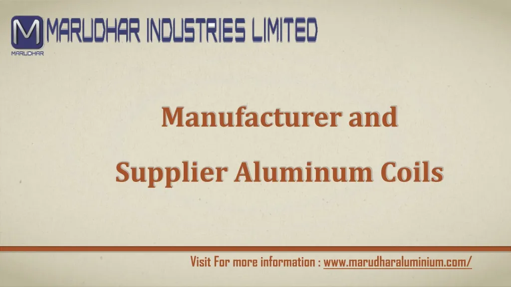 manufacturer and supplier aluminum coils