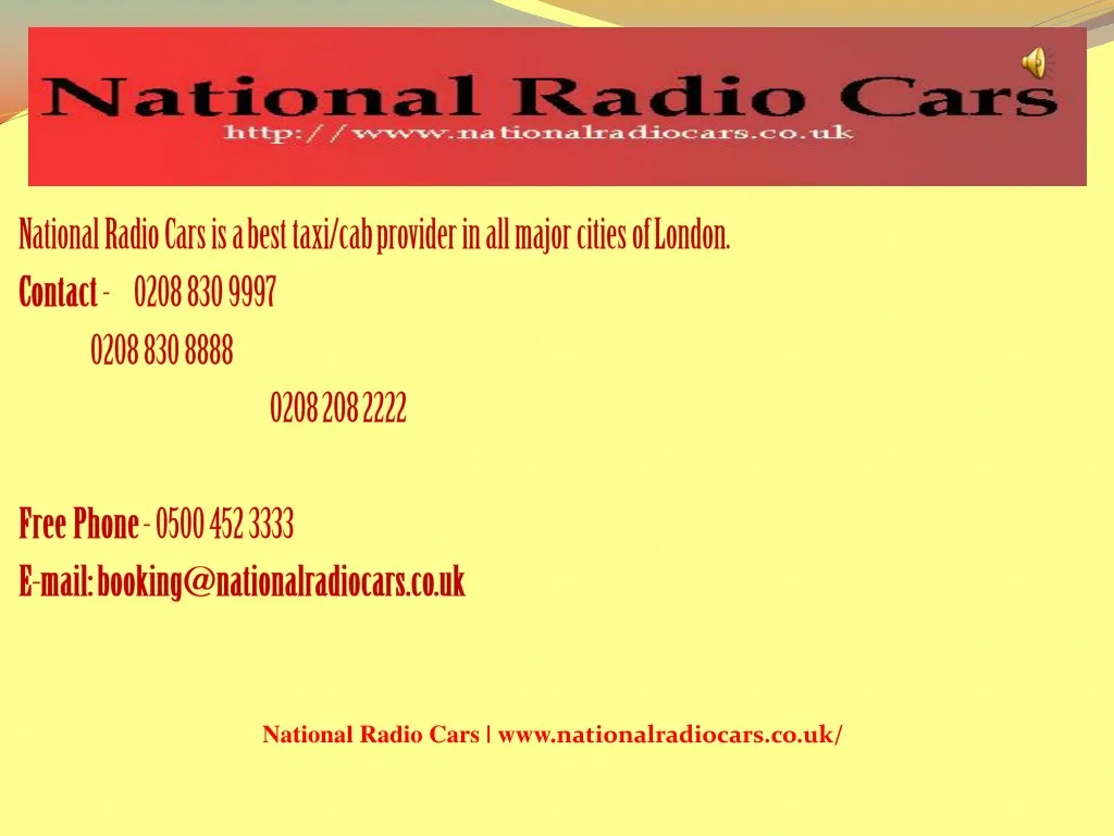 national radio cars is a best taxi cab provider