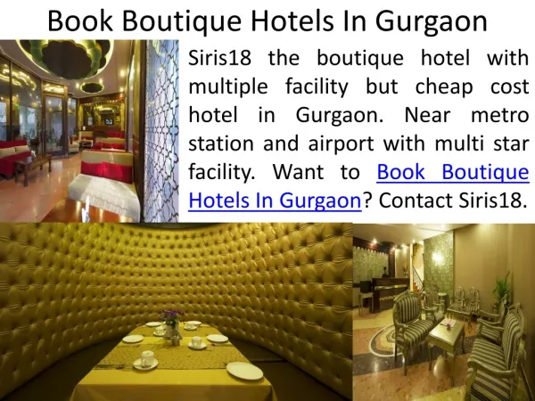 Hotel in Gurgaon at Cheap and Affordable price