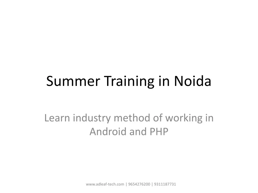 summer training in noida