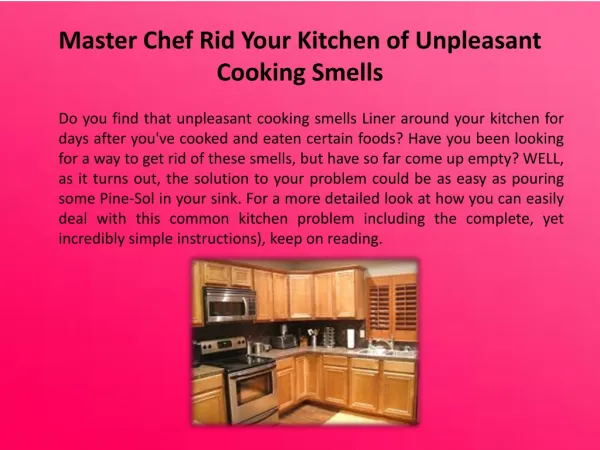 Master Chef Rid Your Kitchen of Unpleasant Cooking Smells