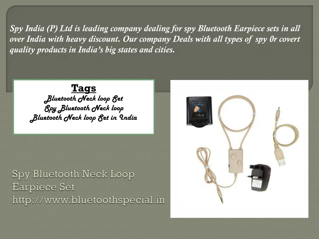 spy bluetooth neck loop earpiece set http www bluetoothspecial in