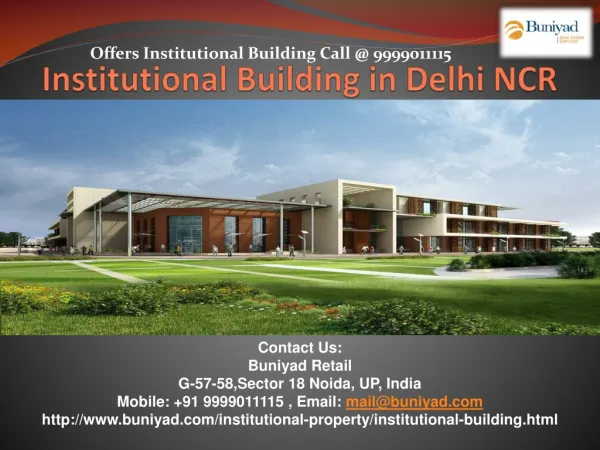 Buy Institutional Building at prime location in NCR