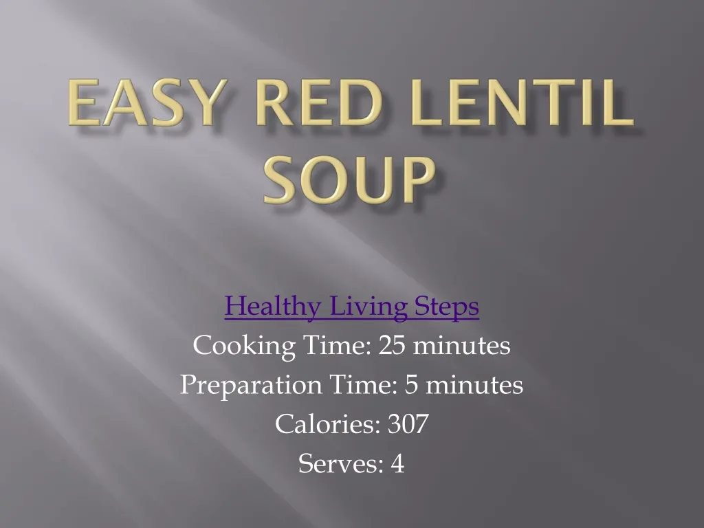 easy red lentil soup