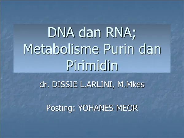 METABOLISME PURIN,PIRIMIDIN