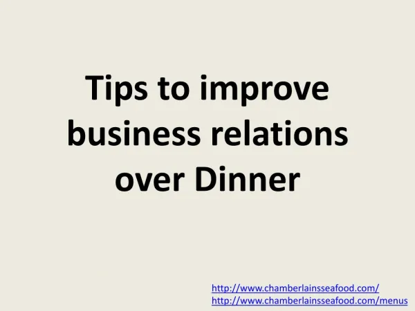 Tips to improve business relations over Dinner