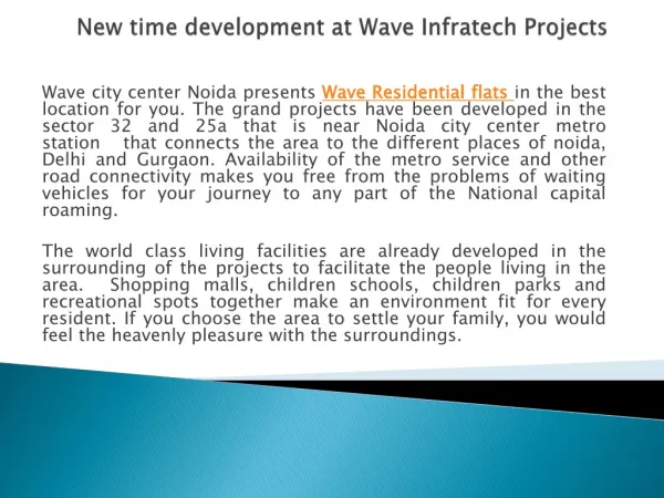 Wave City Center Residential Projects Noida