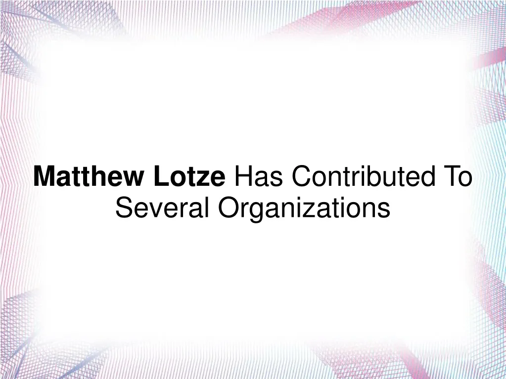 matthew lotze has contributed to several