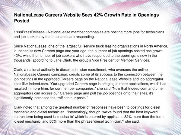 NationaLease Careers Website Sees 42% Growth Rate