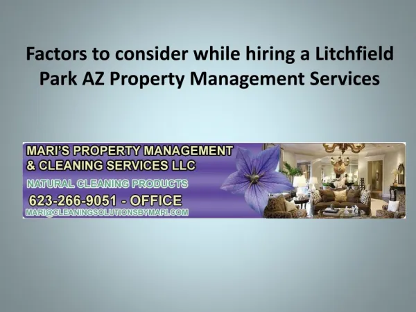 Hiring a Litchfield Park AZ Property Management services