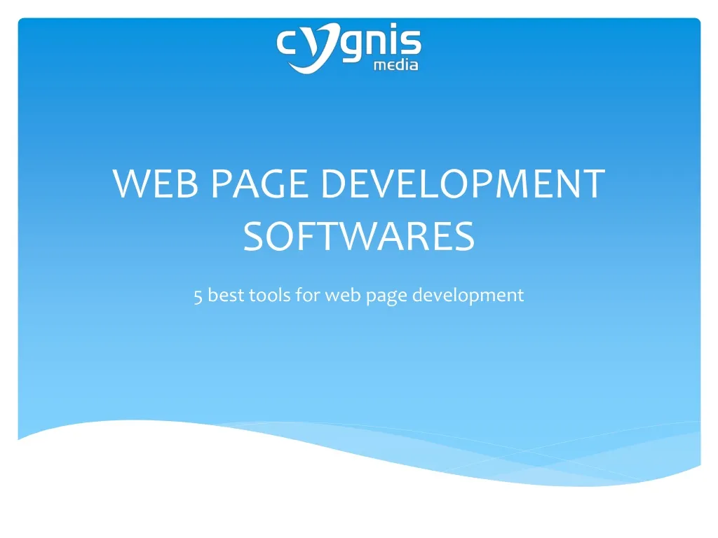 web page development softwares