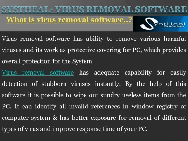SystHeal- Virus Removal Software