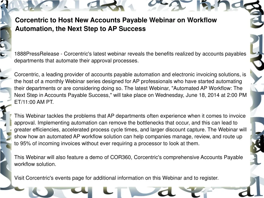 corcentric to host new accounts payable webinar