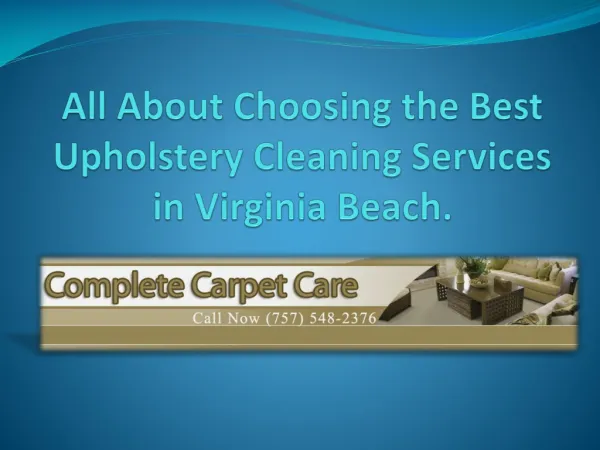 upholstery cleaning services in Virginia Beach