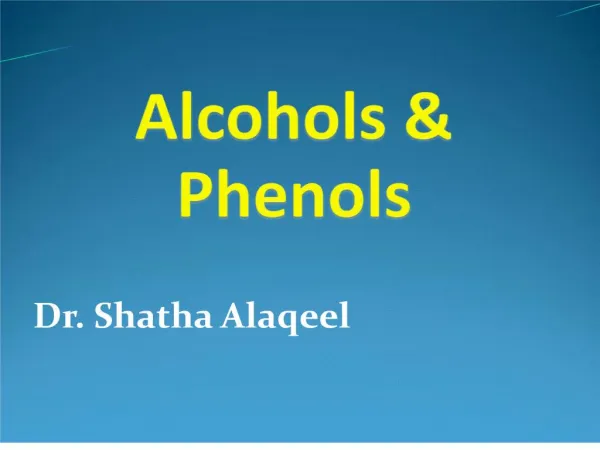 alcohols phenols