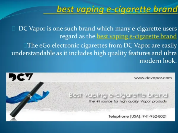 best vaping e-cigarette brand