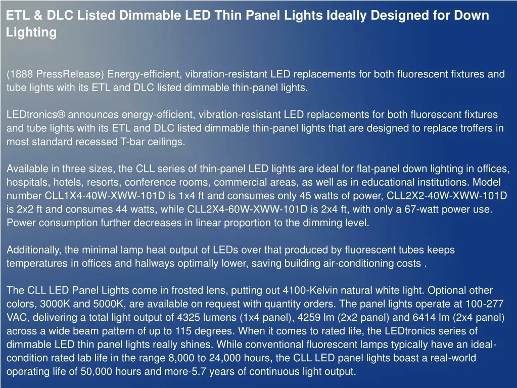 etl dlc listed dimmable led thin panel lights
