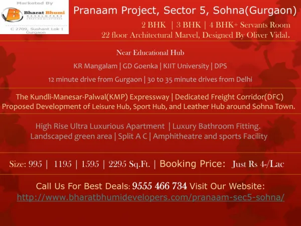 Pranaam Project in Sohna (Gurgaon) | 9555 466 734