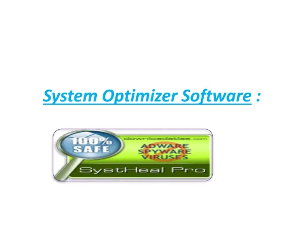 System Optimizer Software