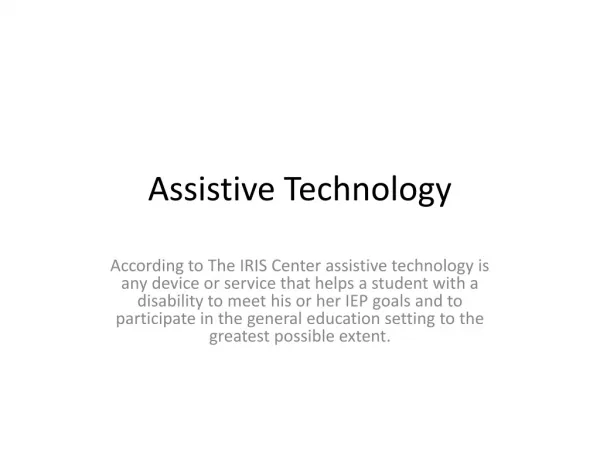 Assistive Technology