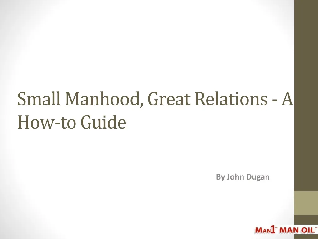 small manhood great relations a how to guide
