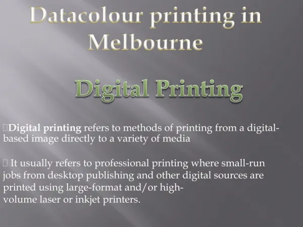 Digital Printing with Datacolour
