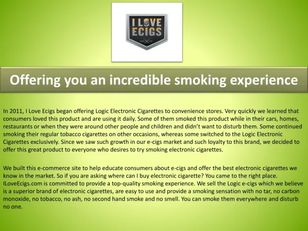 Logic electronic cigarettes