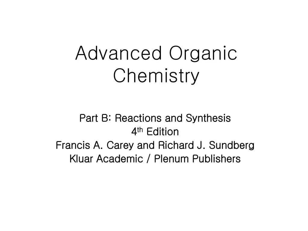 advanced organic chemistry