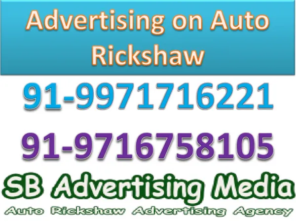 Advertising on auto rickshaw Delhi