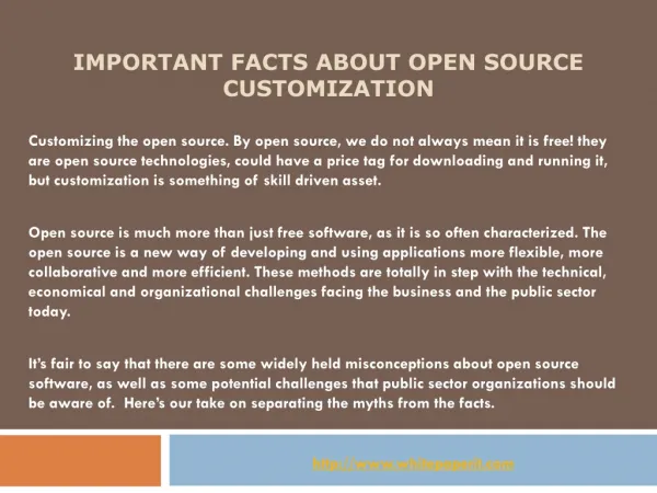 Important facts about open source customization
