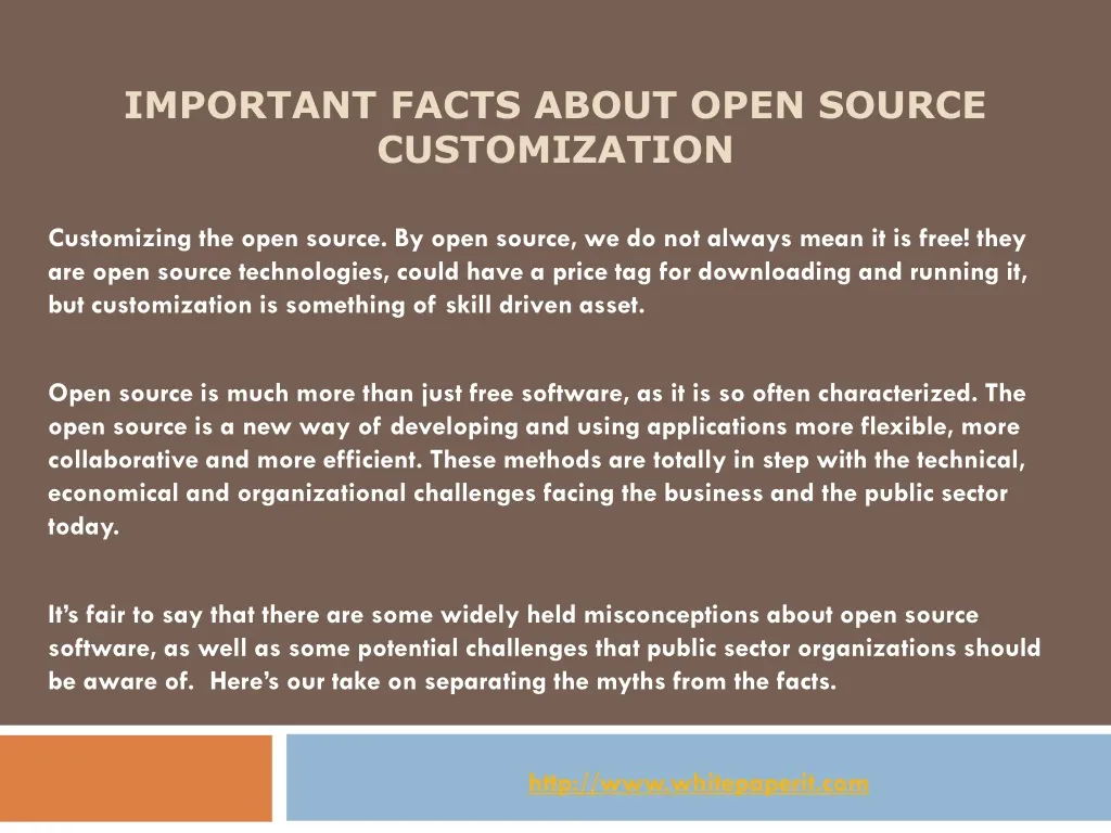 important facts about open source customization
