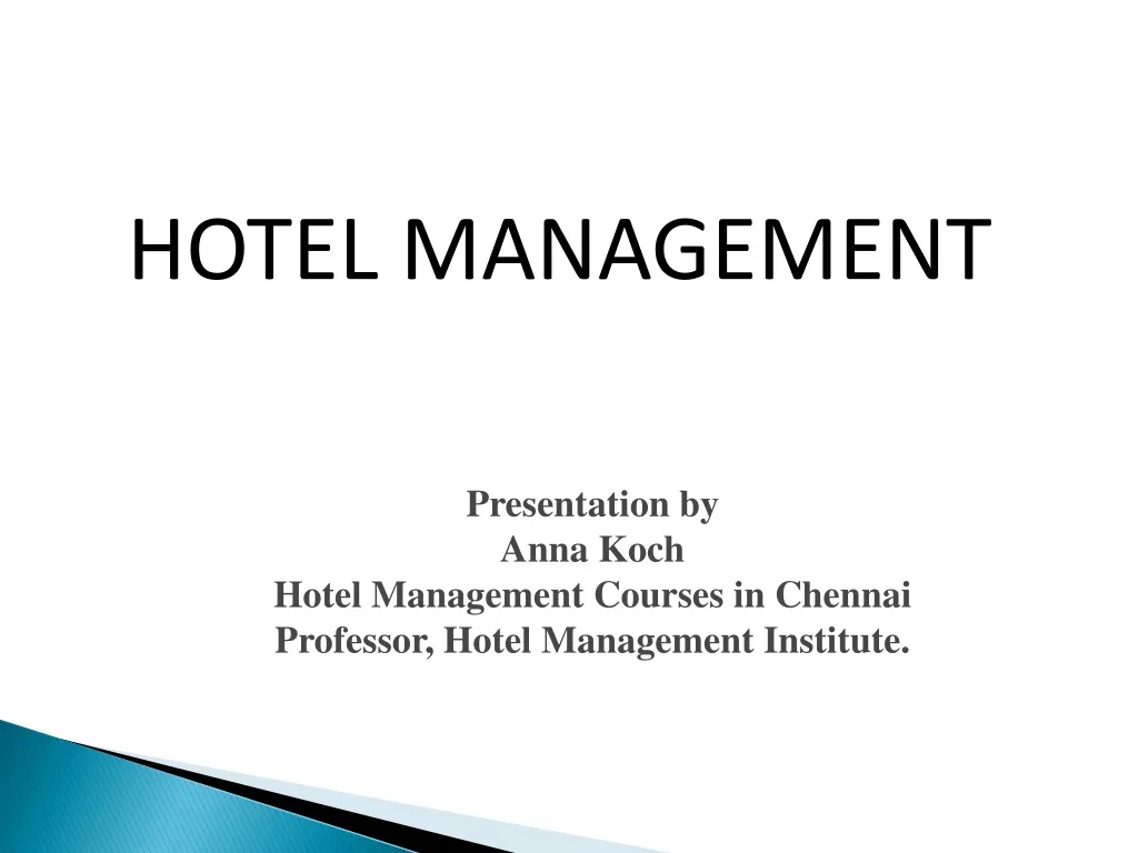 hotel management