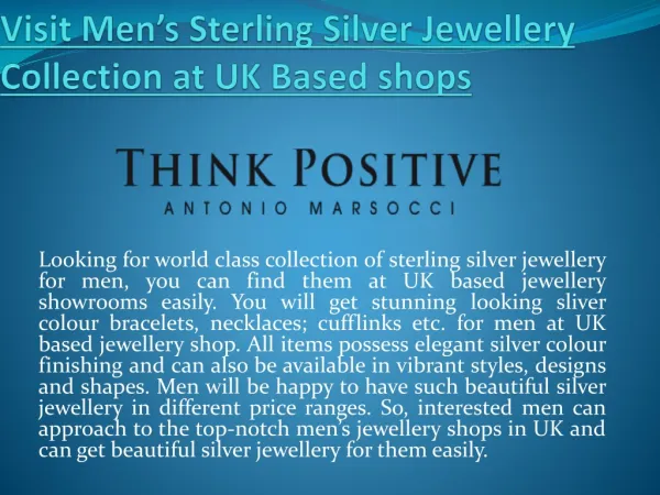 Get Mens Silver Jewellery UK
