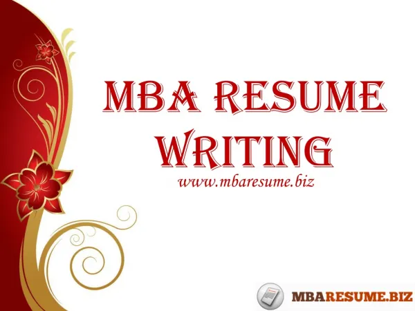 MBA Resume