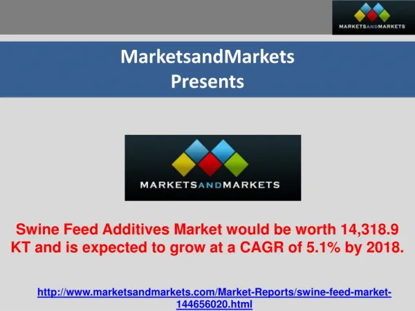 Swine Feed Additives Market would be worth 14,318.9 KT and i