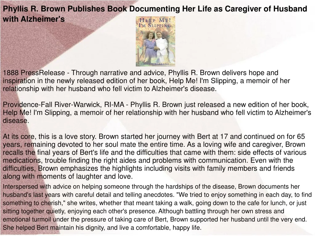 phyllis r brown publishes book documenting