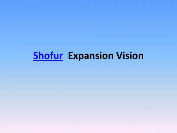 Shofur Expansion Vision