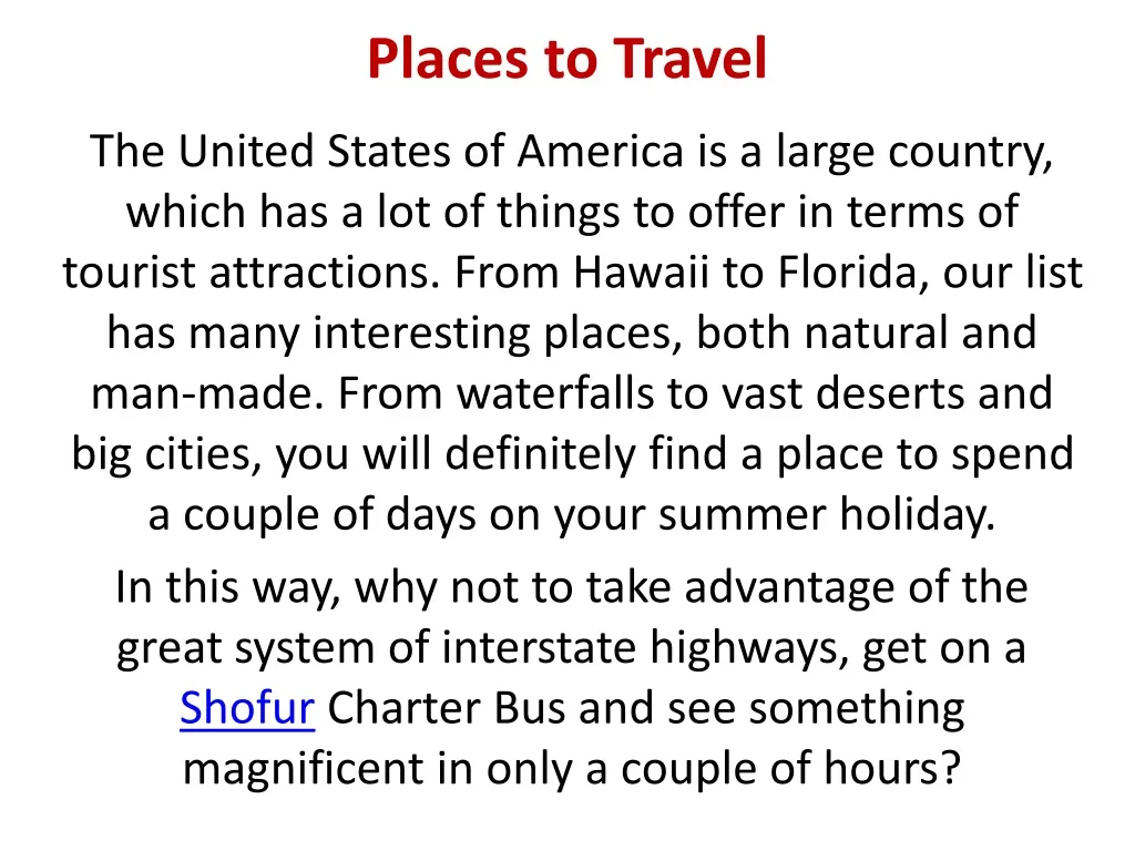 places to travel