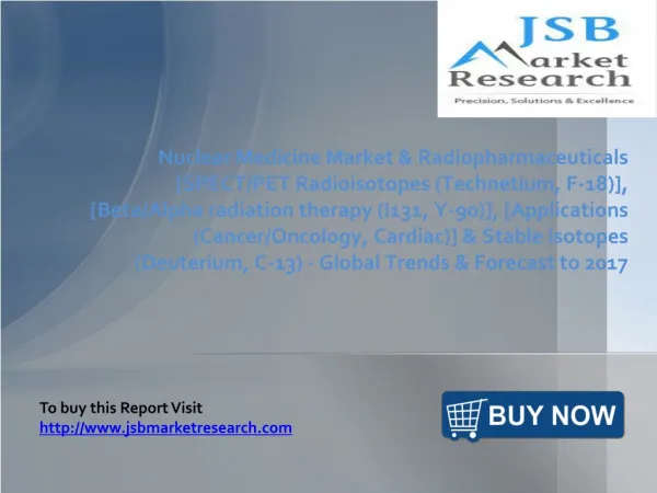 JSB Market Research: Nuclear Medicine Market and Radiopharma