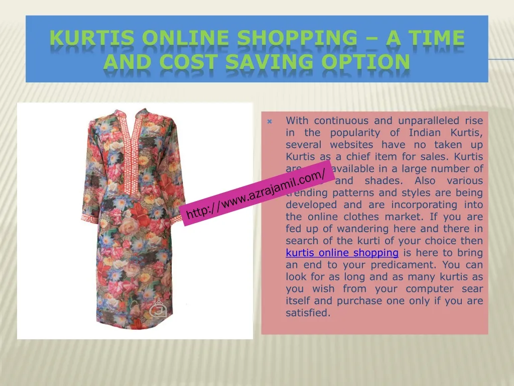 kurtis online shopping a time and cost saving option