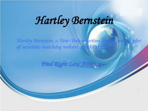 Hartley Bernstein - The Publisher Of Stock Patrol