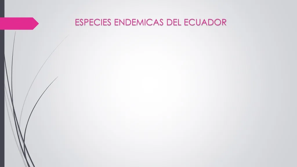 especies endemicas del ecuador